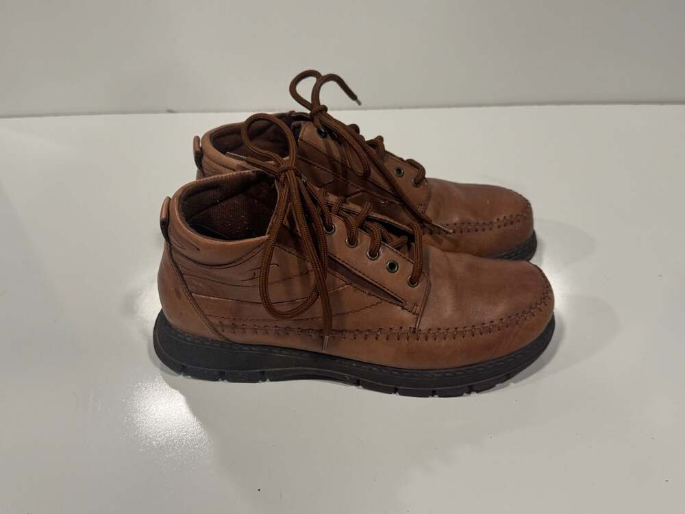 Dr. Scholl's Mily Brown Leather Lace-Up Ankle Boots 8.5